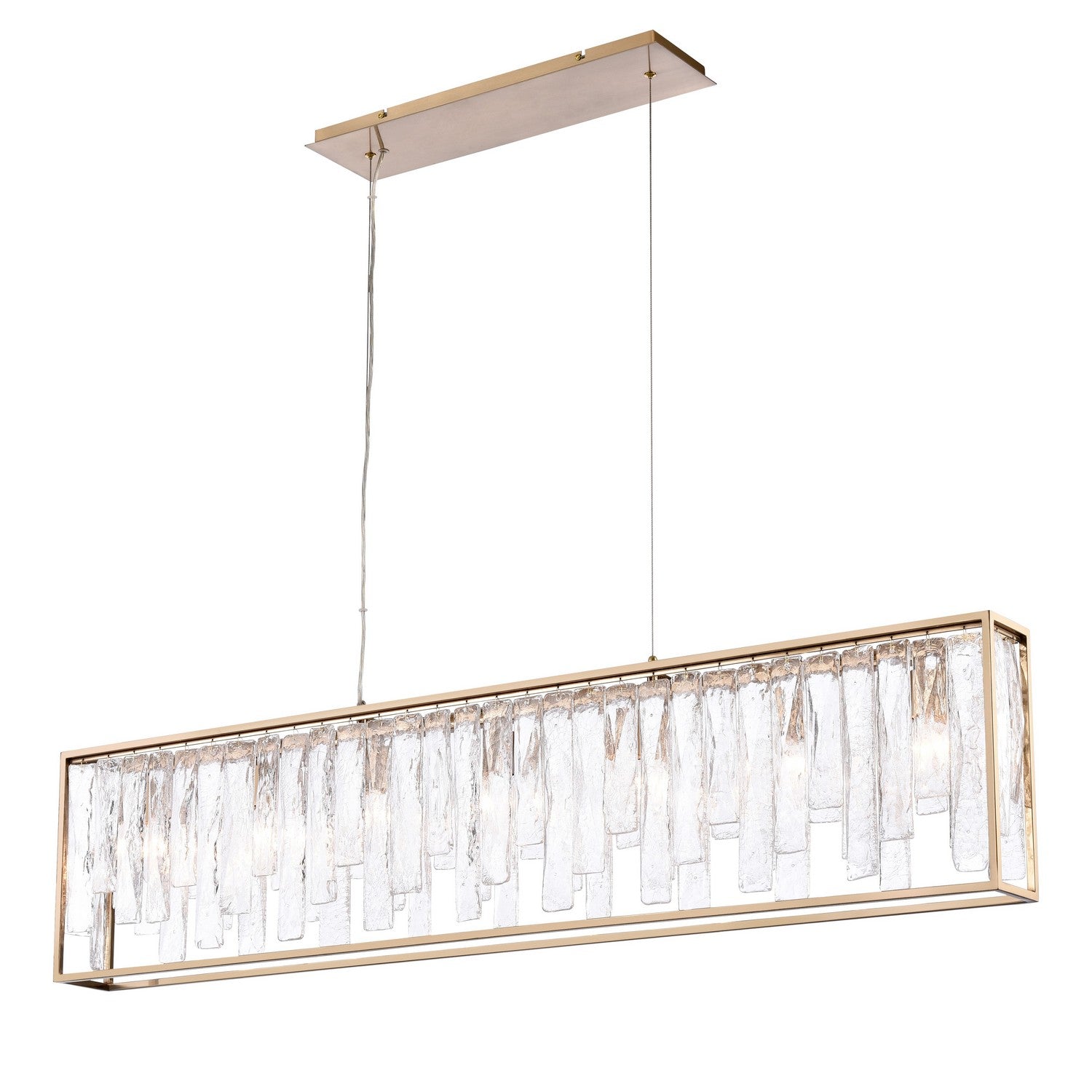 Arabela Lighting - 85172-7 - Seven Light Linear Chandelier - Boundaries - Lacquered Gold