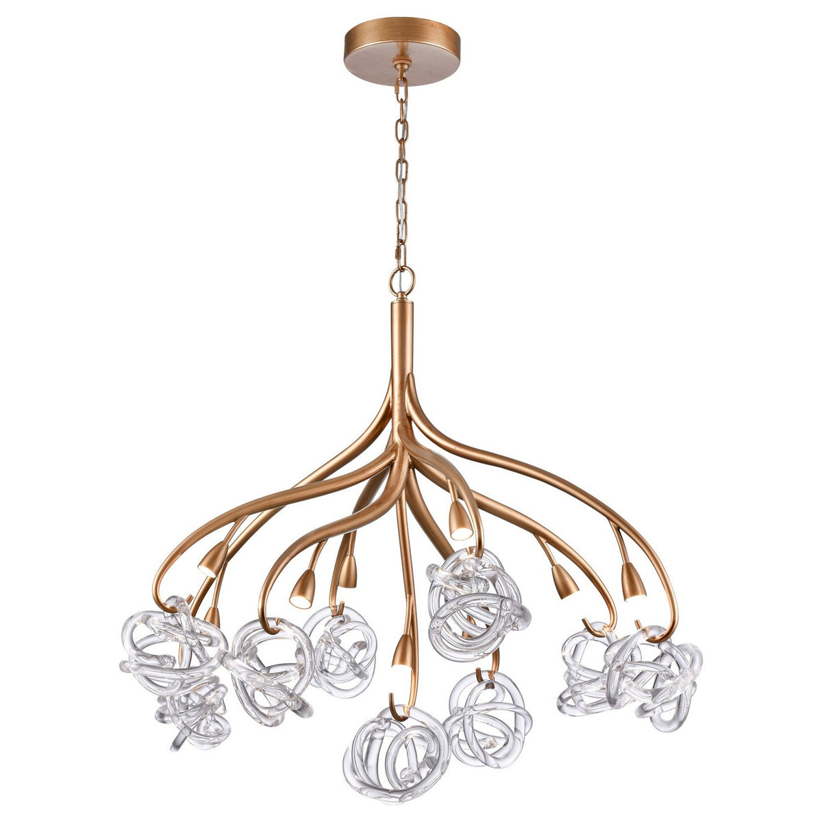 Arabela Lighting - 85182-9 - LED Chandelier - Freeform - Antique Gold Leaf