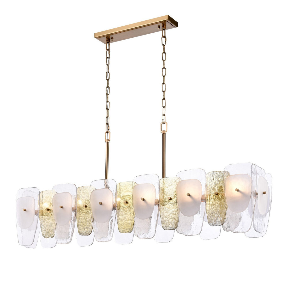 Arabela Lighting - 85203-6 - Six Light Linear Chandelier - Strata - Lacquered Gold