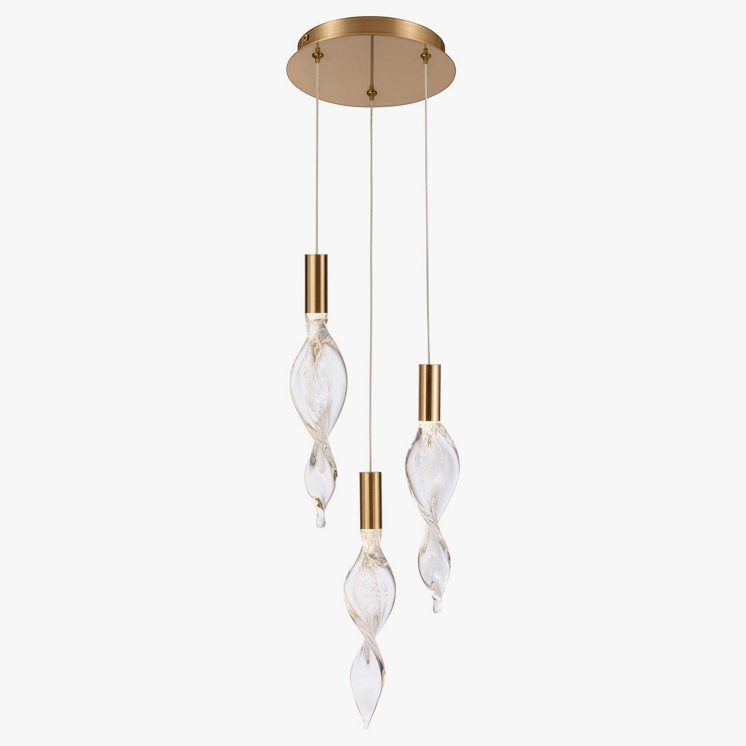 Arabela Lighting - 85212-3 - LED Pendant - Aurora - Natural Brass