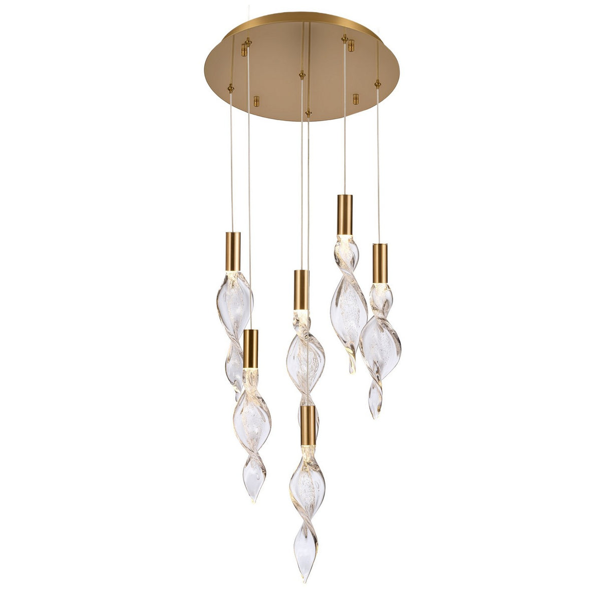 Arabela Lighting - 85213-6 - LED Pendant - Aurora - Natural Brass