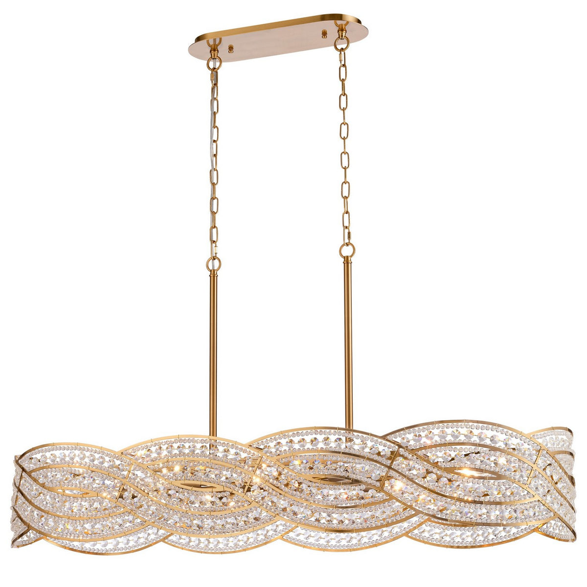 Arabela Lighting - 85234-8 - Eight Light Linear Chandelier - Anastasia - Lacquered Gold