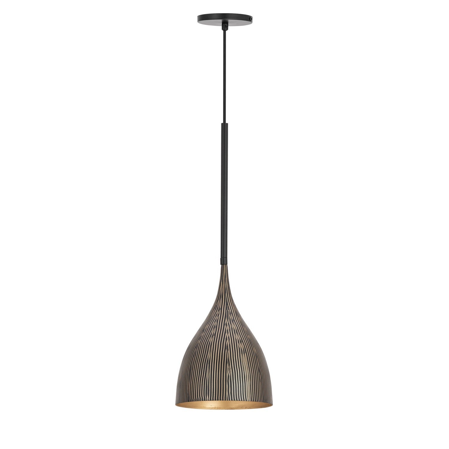 Maxim Lighting 10911BKGLD Fleur Mini Suspension en noir et or