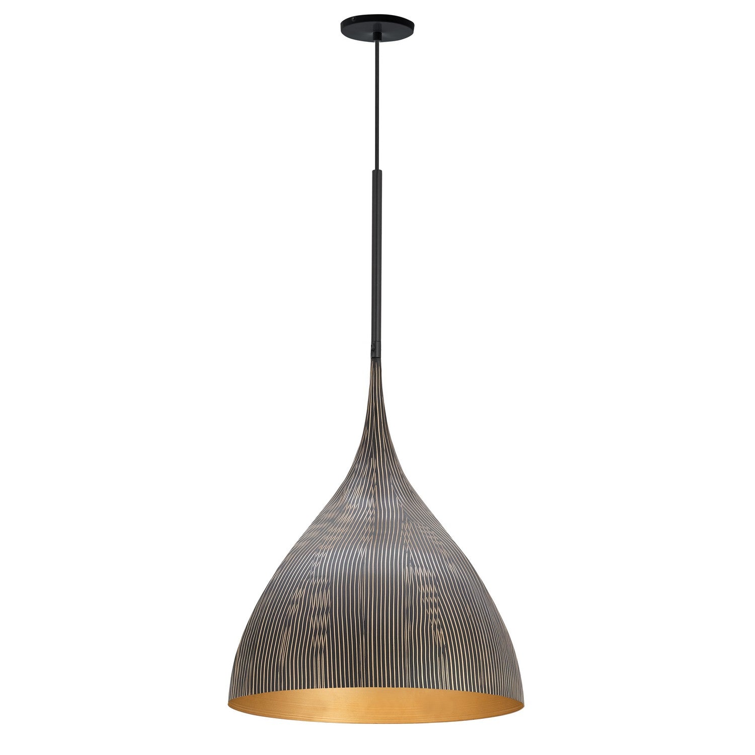 Éclairage Maxim 10913BKGLD Fleur Suspension en noir et or