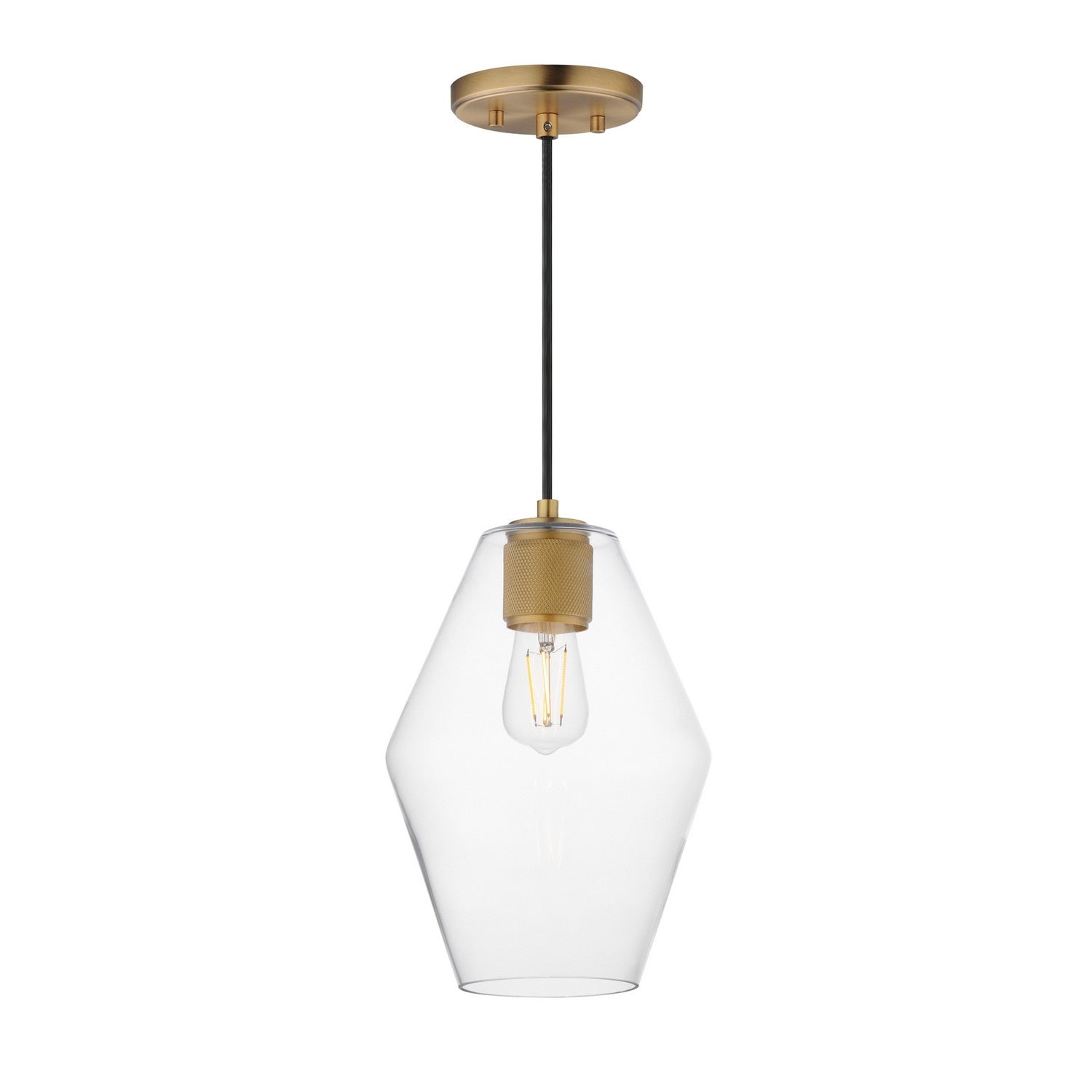 Maxim Lighting 21335CLNAB Geode Mini Pendant in Natural Aged Brass