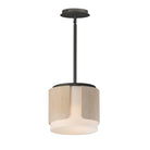 Maxim Lighting 21714SWNWDCHL Draughtsman Semi Flush Mount Pendant in Natural Wood/Charcoal