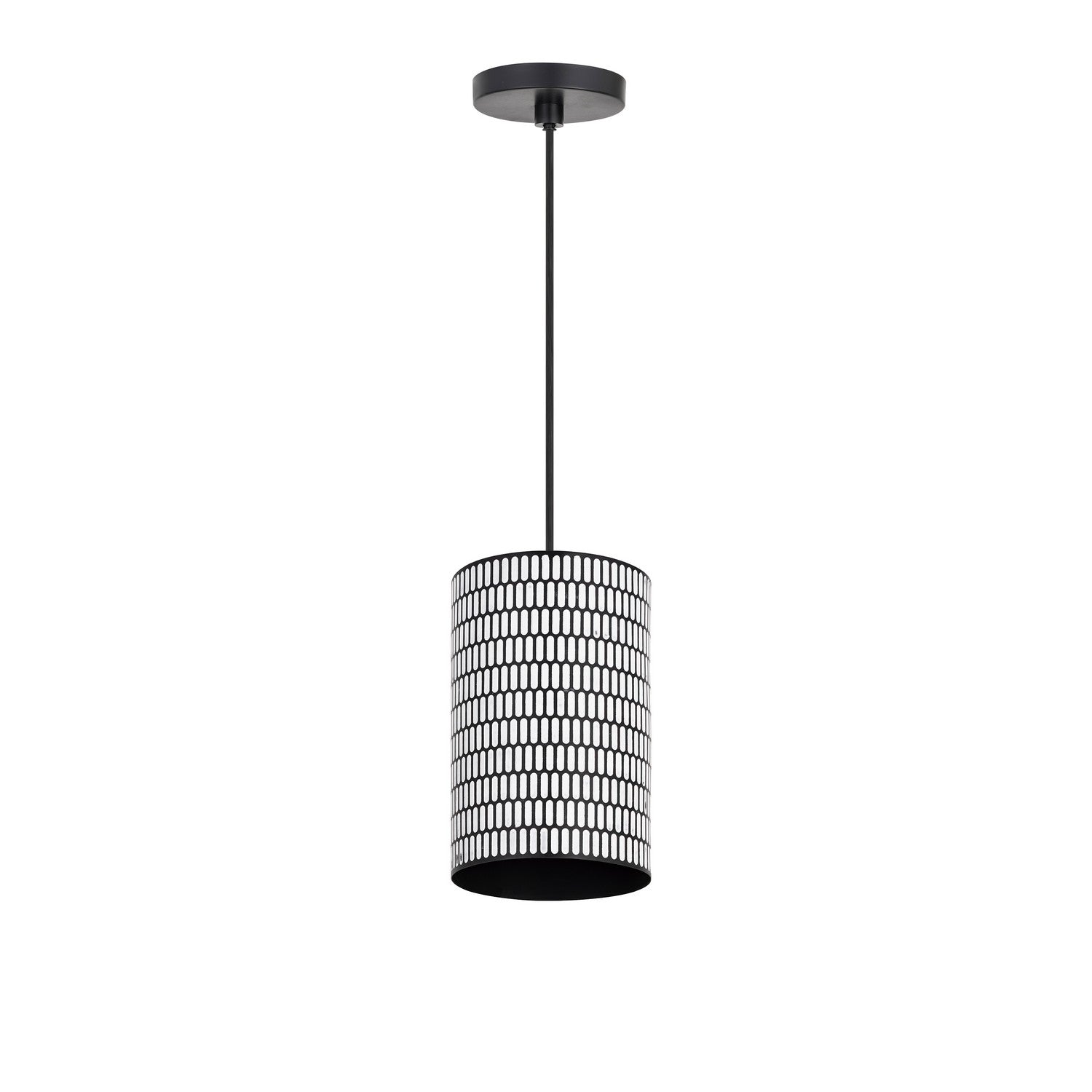 Maxim Lighting 29121BKWT Shaka Mini Pendant in Black / White