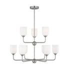 Generation Lighting Canada - GLC1109EN3/BS - Nine Light Chandelier - Emile - Brushed Steel