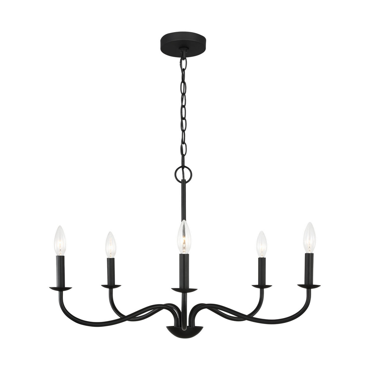 Generation Lighting Canada - GLC1205MBK - Cinq lampes Suspendu - Abells - Noir de minuit