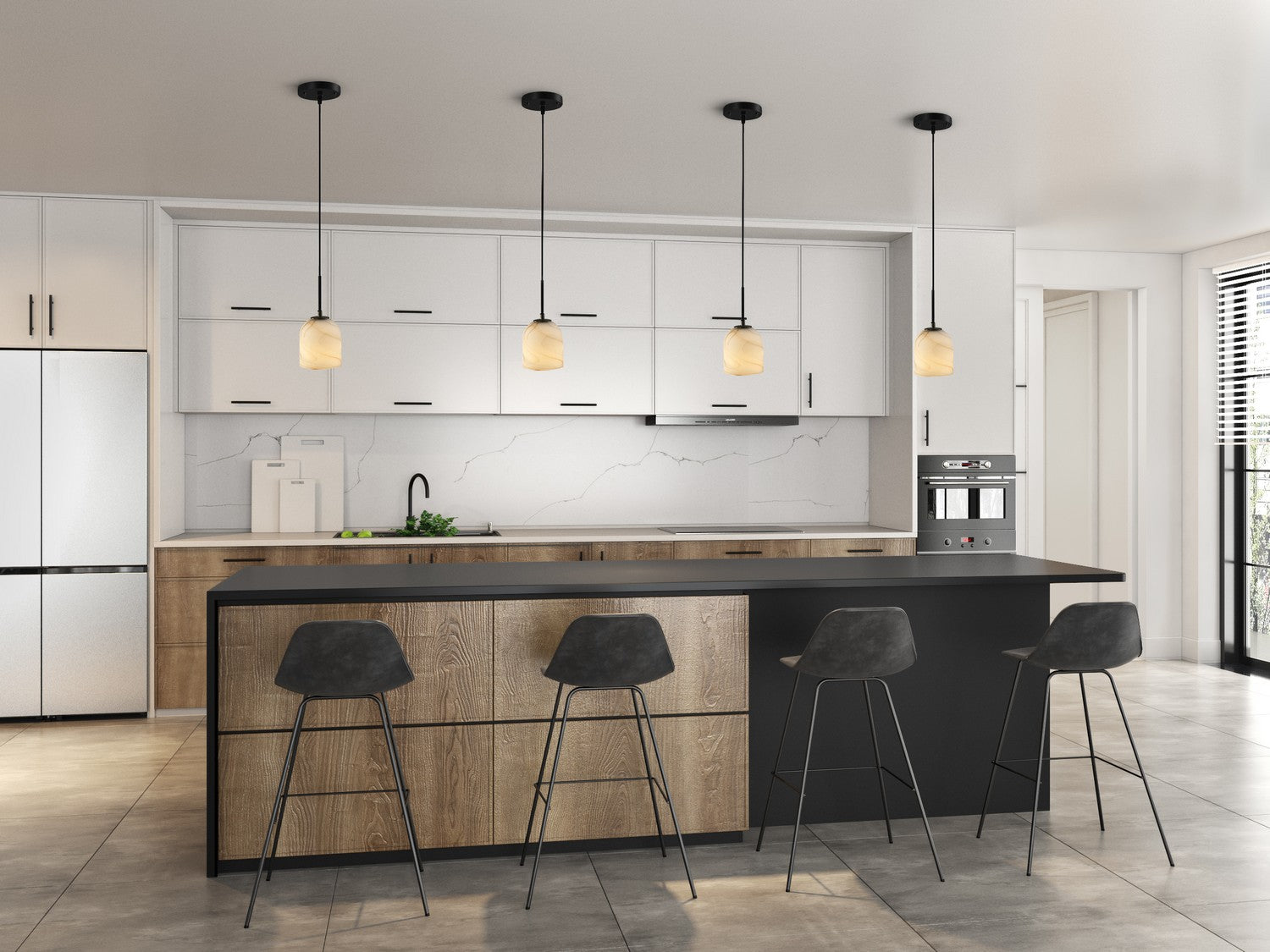 Artcraft Canada - SC13371BB - One Light Pendant - Crema - Black, Brushed Brass