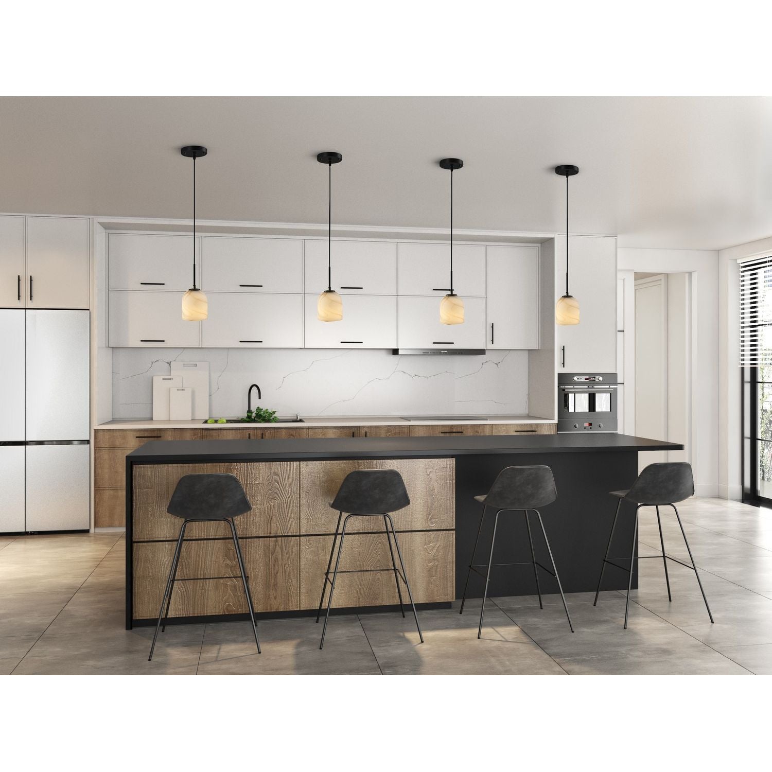 Artcraft Canada - SC13371BB - One Light Pendant - Crema - Black, Brushed Brass