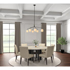 Artcraft Canada - SC13376BB - Six lumières Suspendu - Crema - Noir, laiton brossé