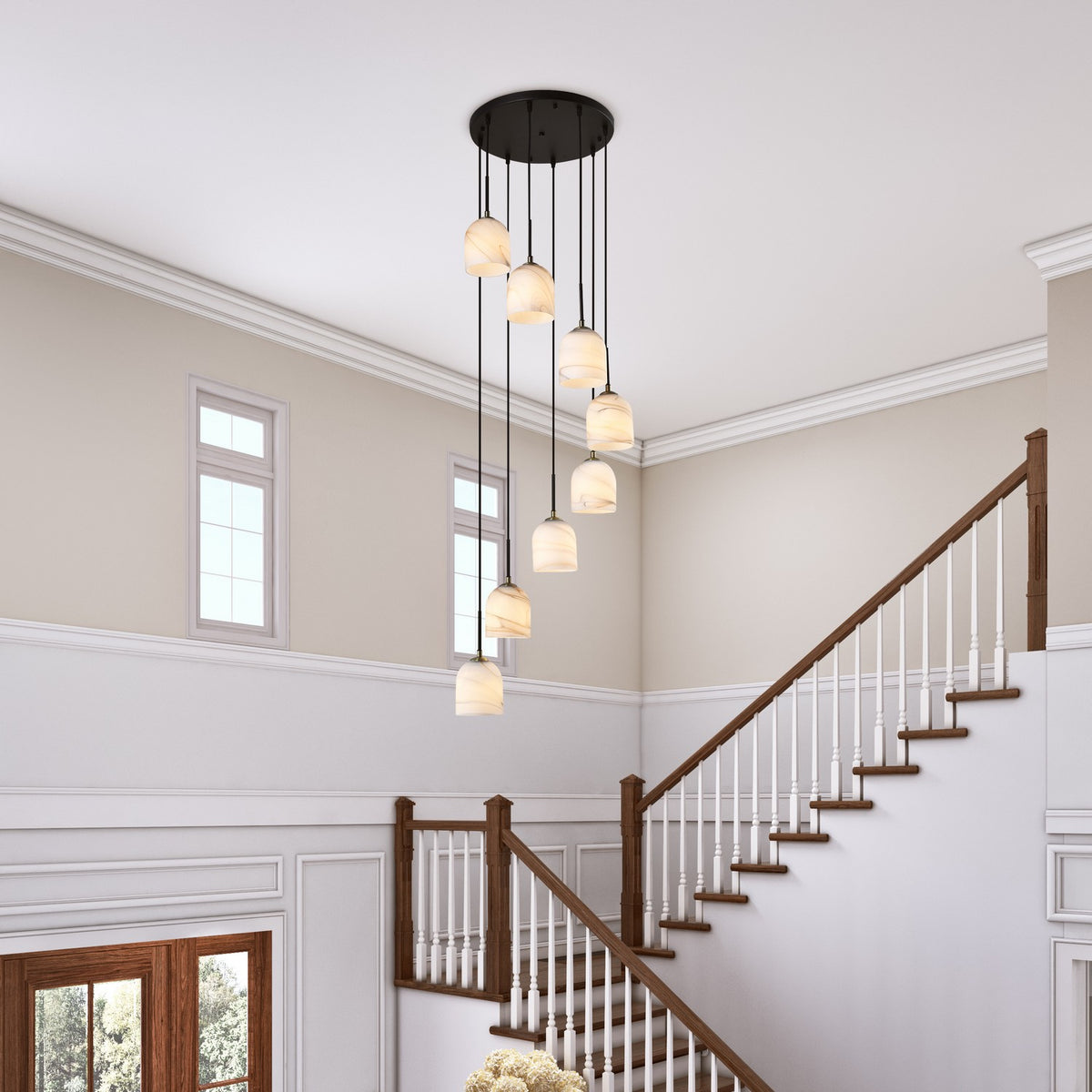 Artcraft Canada - SC13379BB - Eight Light Chandelier - Crema - Black, Brushed Brass