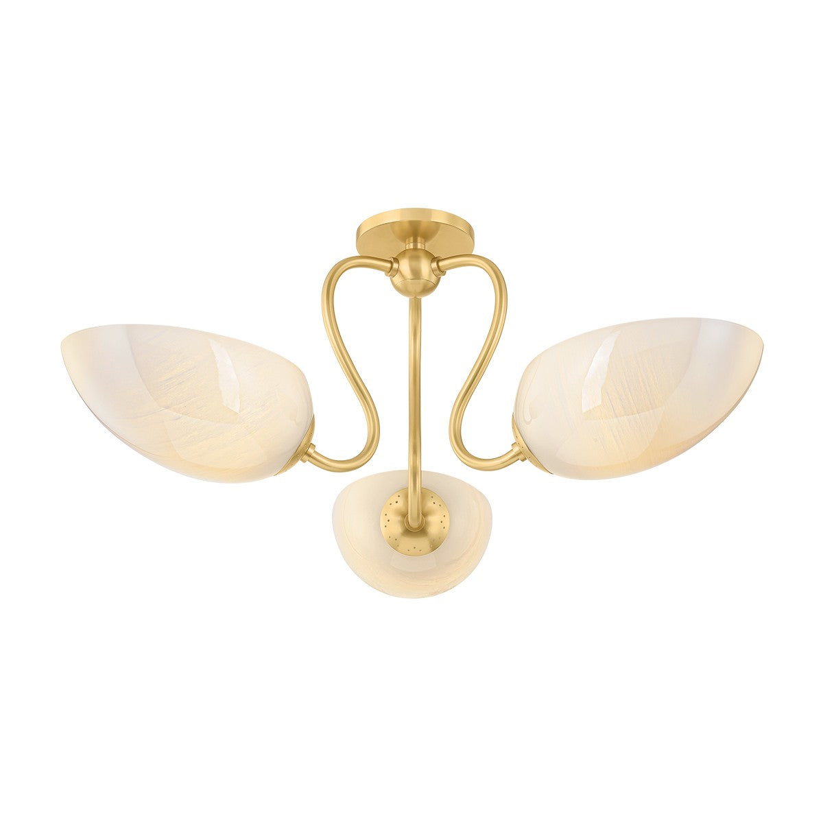 Mitzi Canada - H1064603-AGB - Three Light Semi Flush Mount - Reva - Aged Brass