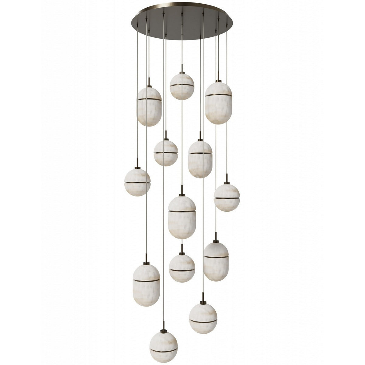 Avenue Lighting - HF2913-AB - 13 Light Pendant - Sedona - Alabaster / Aged Brass