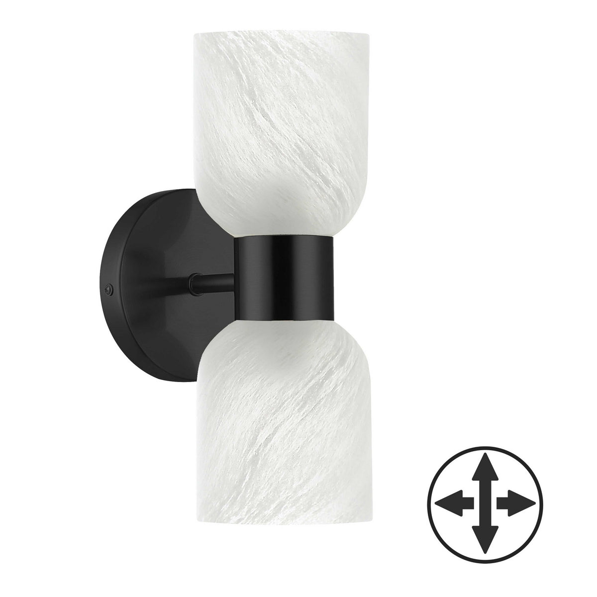 Dainolite Canada - VND-102W-MB-ALB - Two Light Wall Sconce - Vonda - Matte Black