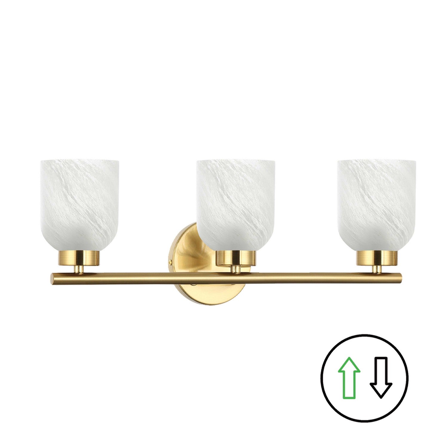 Dainolite Canada - VND-213W-AGB-ALB - Three Light Vanity - Vonda - Aged Brass