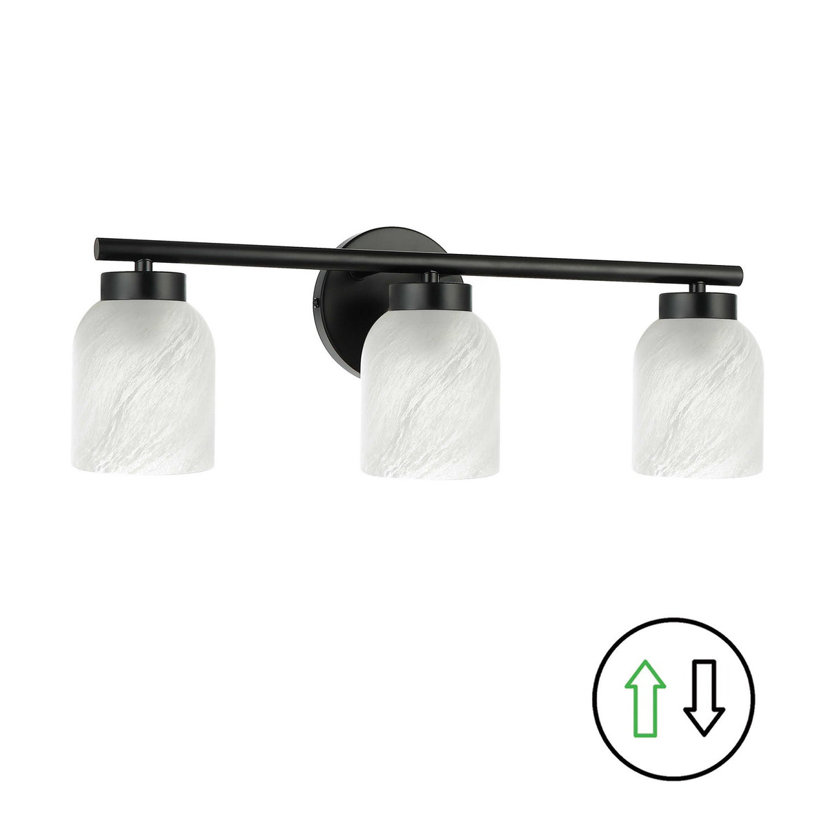 Dainolite Canada - VND-213W-MB-ALB - Three Light Vanity - Vonda - Matte Black