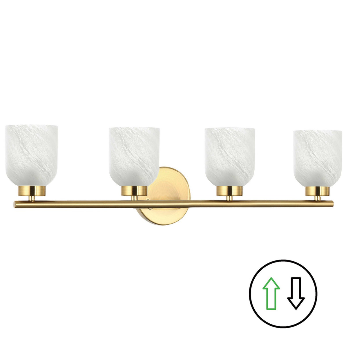 Dainolite Canada - VND-294W-AGB-ALB - Four Light Vanity - Vonda - Aged Brass