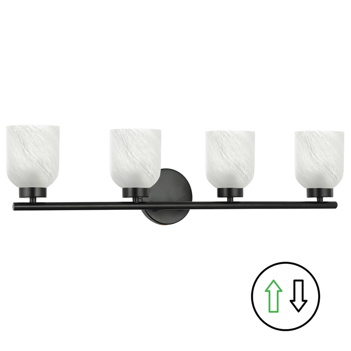 Dainolite Canada - VND-294W-MB-ALB - Four Light Vanity - Vonda - Matte Black