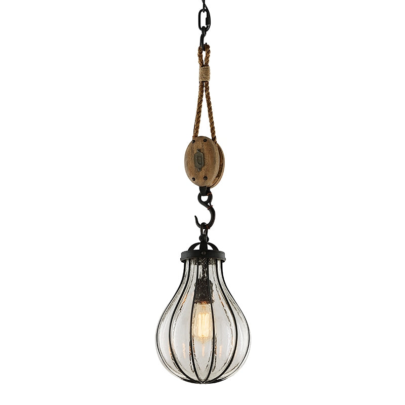 Troy Lighting Canada - F4904-FOR - Une lampe Suspension - Murphy - Fer vintage et bois rustique