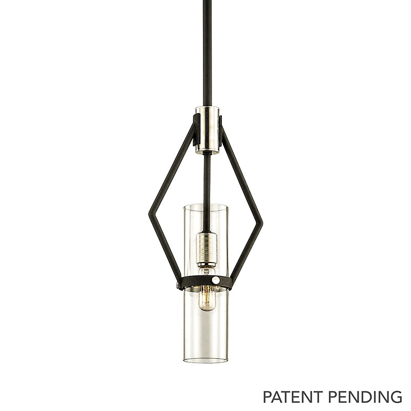Troy Lighting Canada - F6323-TBK/PN - Une lampe Suspension - Raef - Nickel texturé noir et poli