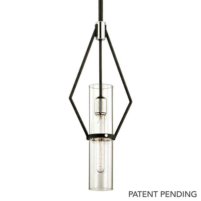 Troy Lighting Canada - F6324-TBK/PN - Une lampe Suspension - Raef - Nickel texturé noir et poli