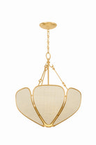 Vallée de l'Hudson, Canada - 3920-VGL - Trois lumières Suspension - Bayville - Feuille d'or vintage