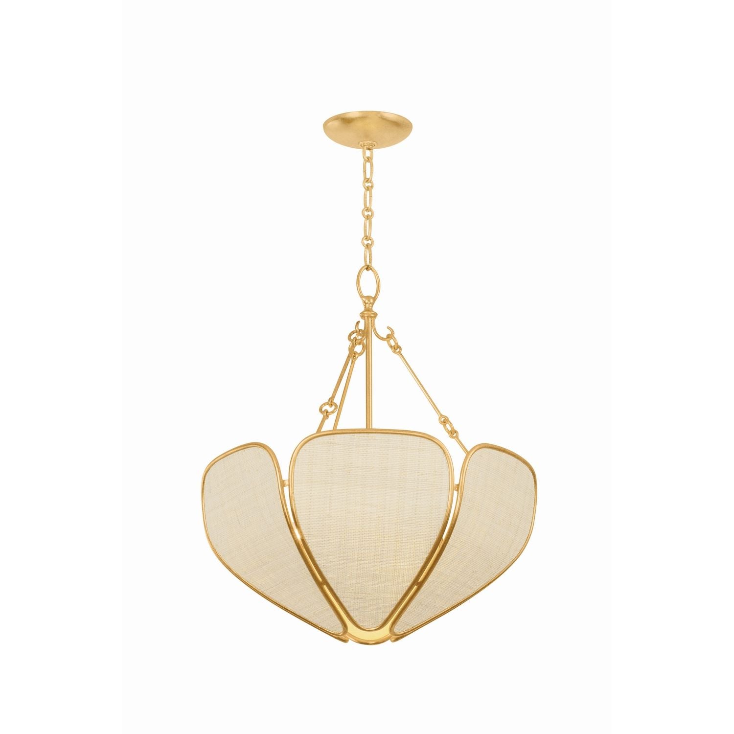 Vallée de l'Hudson, Canada - 3920-VGL - Trois lumières Suspension - Bayville - Feuille d'or vintage
