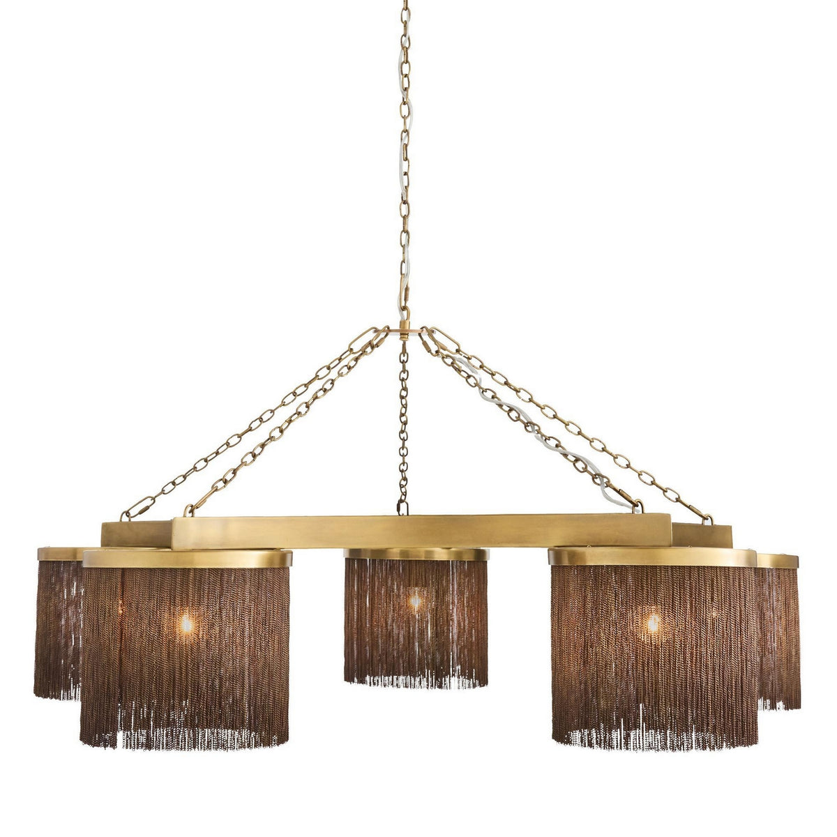 Arteriors - DLI14 - Cinq lumières Suspendu - Langston - Laiton vintage