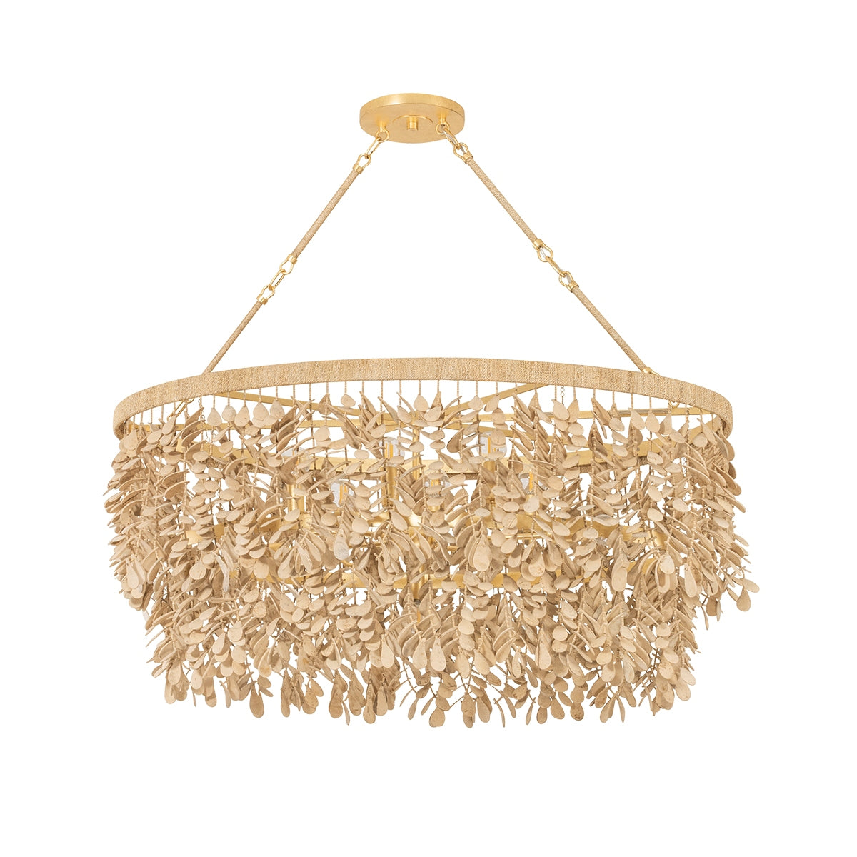 Corbett Lighting Canada - 552-09-VGL - Luminaire linéaire à neuf lampes Suspension - Naxos - Feuille d'or vintage