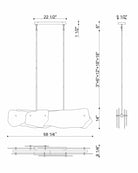 Europhase 50462-018 Grotto LED Linéaire Suspendu en nickel poli