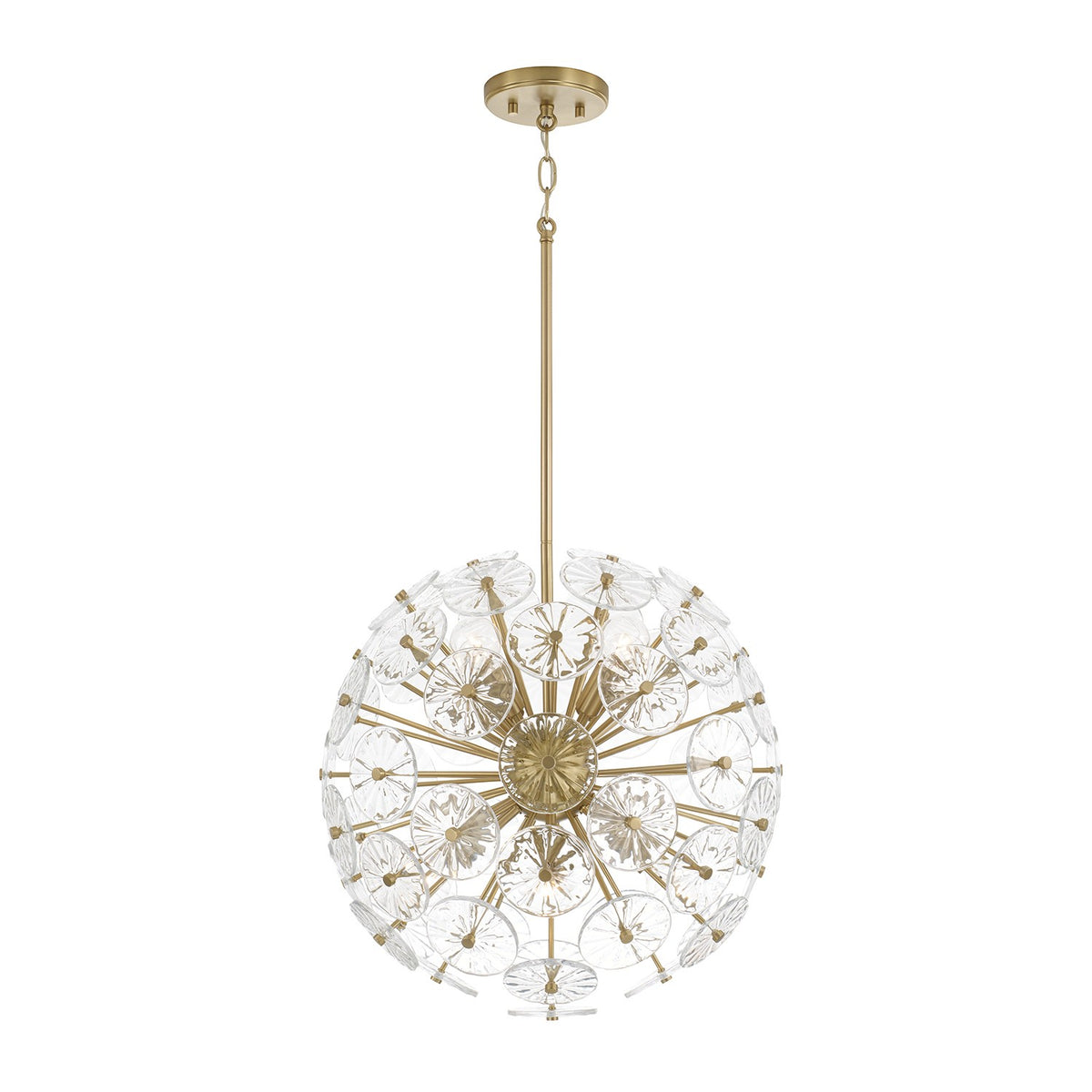 Éclairage Capital - 357881MA - Huit lampes Suspension - Emélie - Laiton mat