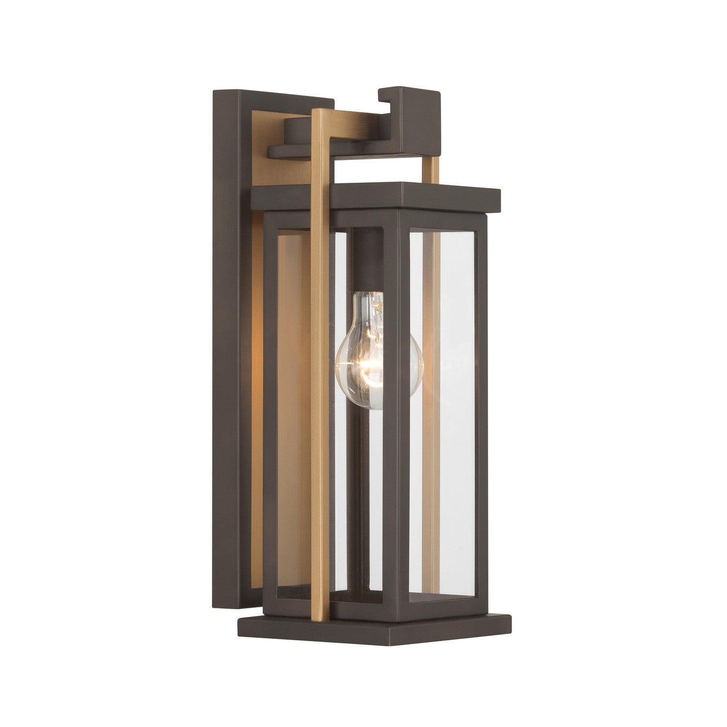 Crystorama - LDL-901-TZ-TG - Lampe extérieure One Light Murale - Lendel - Bronze crépuscule + Or texturé