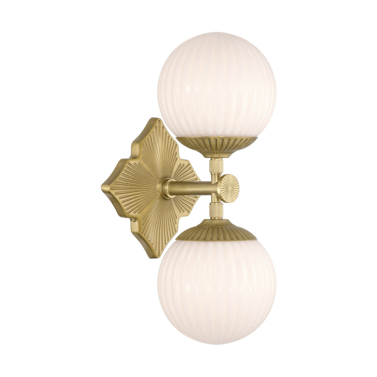 Crystorama - ORY-1002-AG-WH - Two Light Wall Sconce - Orly - Aged Brass