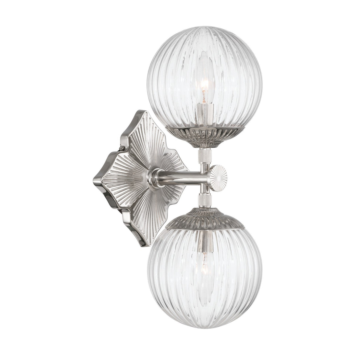 Crystorama - ORY-1002-PN-CL - Two Light Wall Sconce - Orly - Polished Nickel