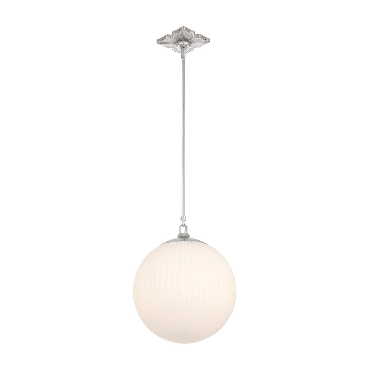 Crystorama - ORY-1007-PN-WH - One Light Pendant - Orly - Polished Nickel