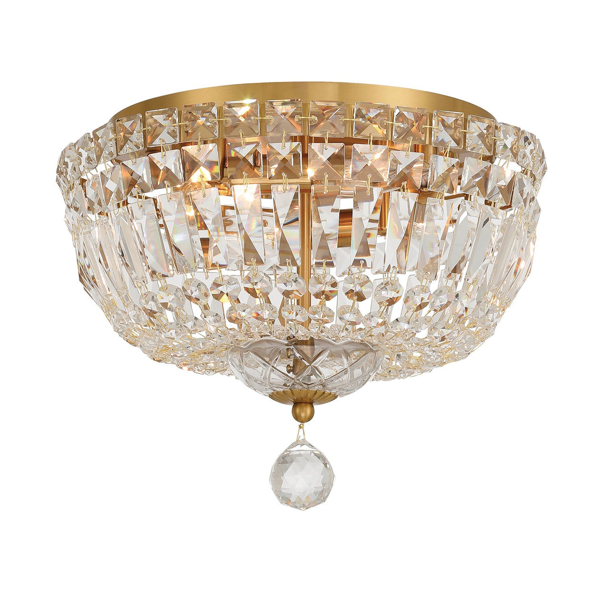 Crystorama - ROS-A1004-AG-CL-MWP - Four Light Flush Mount - Roslyn - Aged Brass