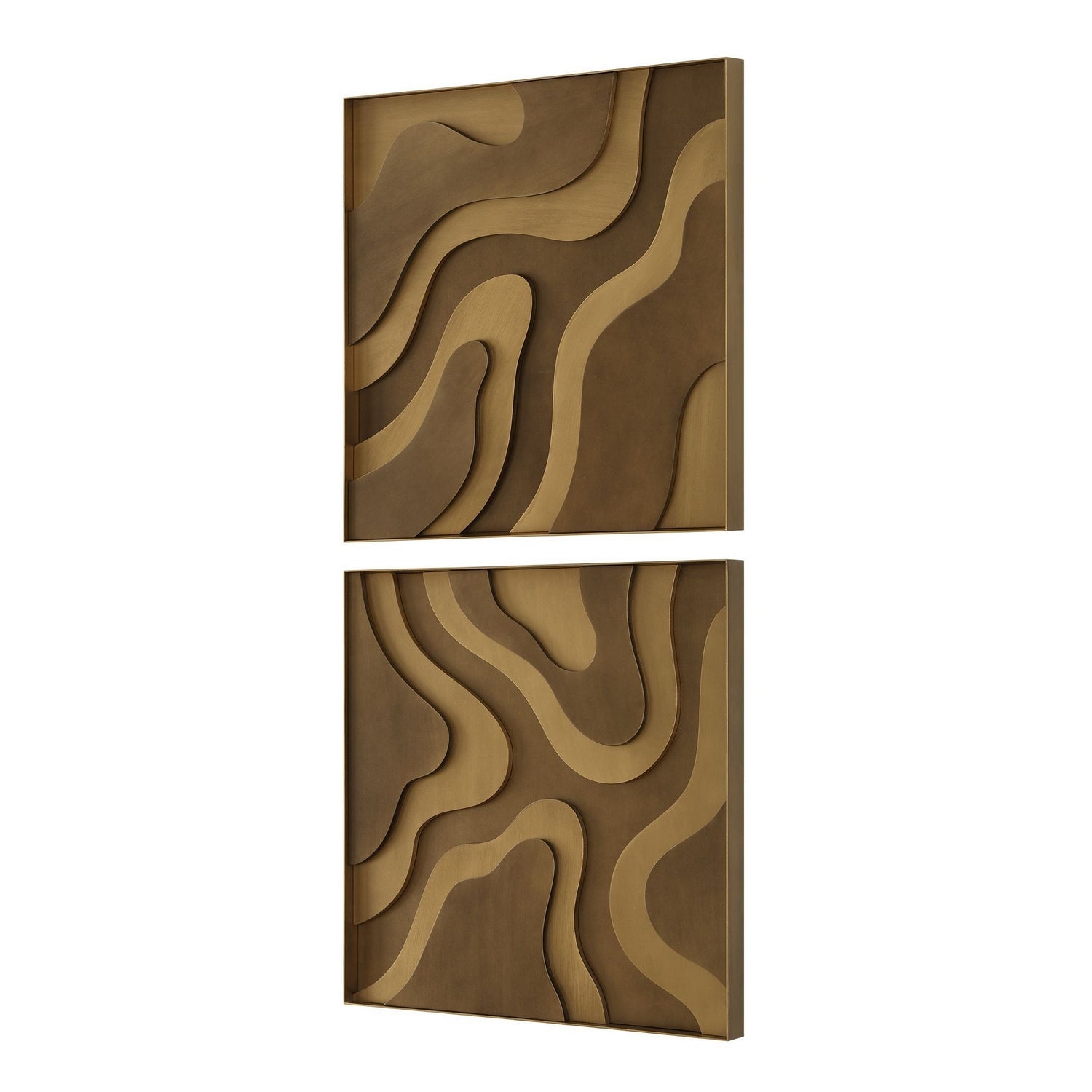 Uttermost - 03502 - Ensemble de décoration murale (2 pièces) - Golden Terrain - Or antique et bronze
