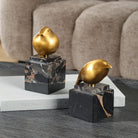 Uttermost - 18301 - Lot de 2 figurines - Chardonneret doré - Brun caramel