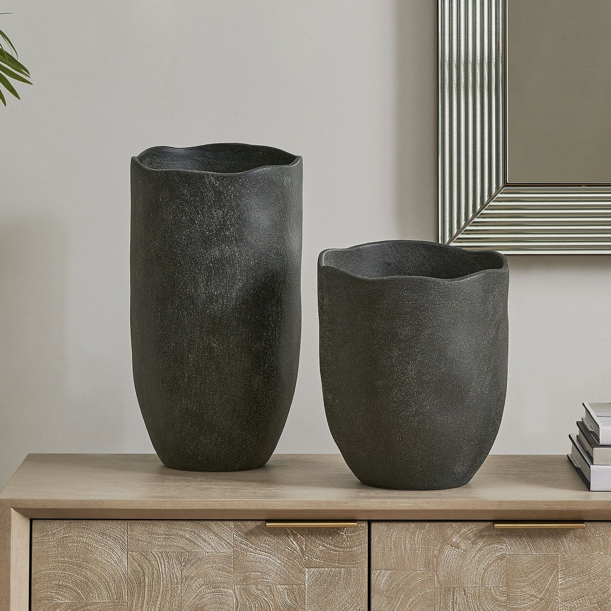 Uttermost - 18324 - Vases Set/2 - Komorebi - Matte Black