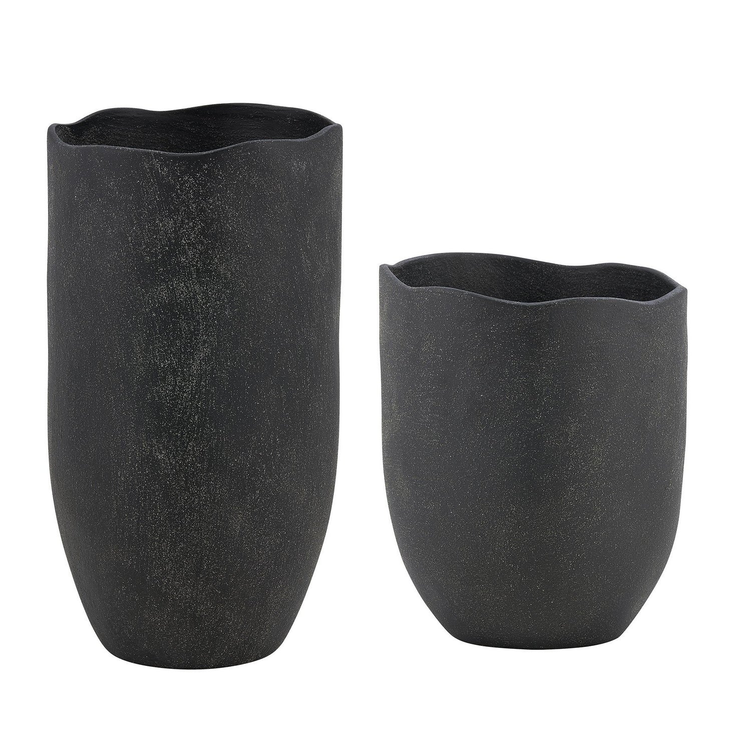 Uttermost - 18324 - Ensemble de 2 vases - Komorebi - Noir mat