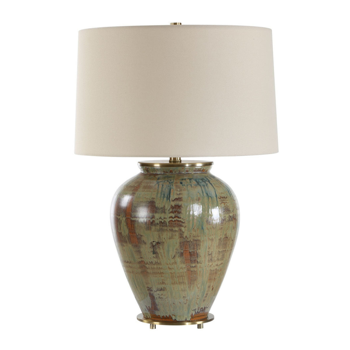 Uttermost - 30563-1 - Une lumière Lampe de table - Olisa - Laiton antique