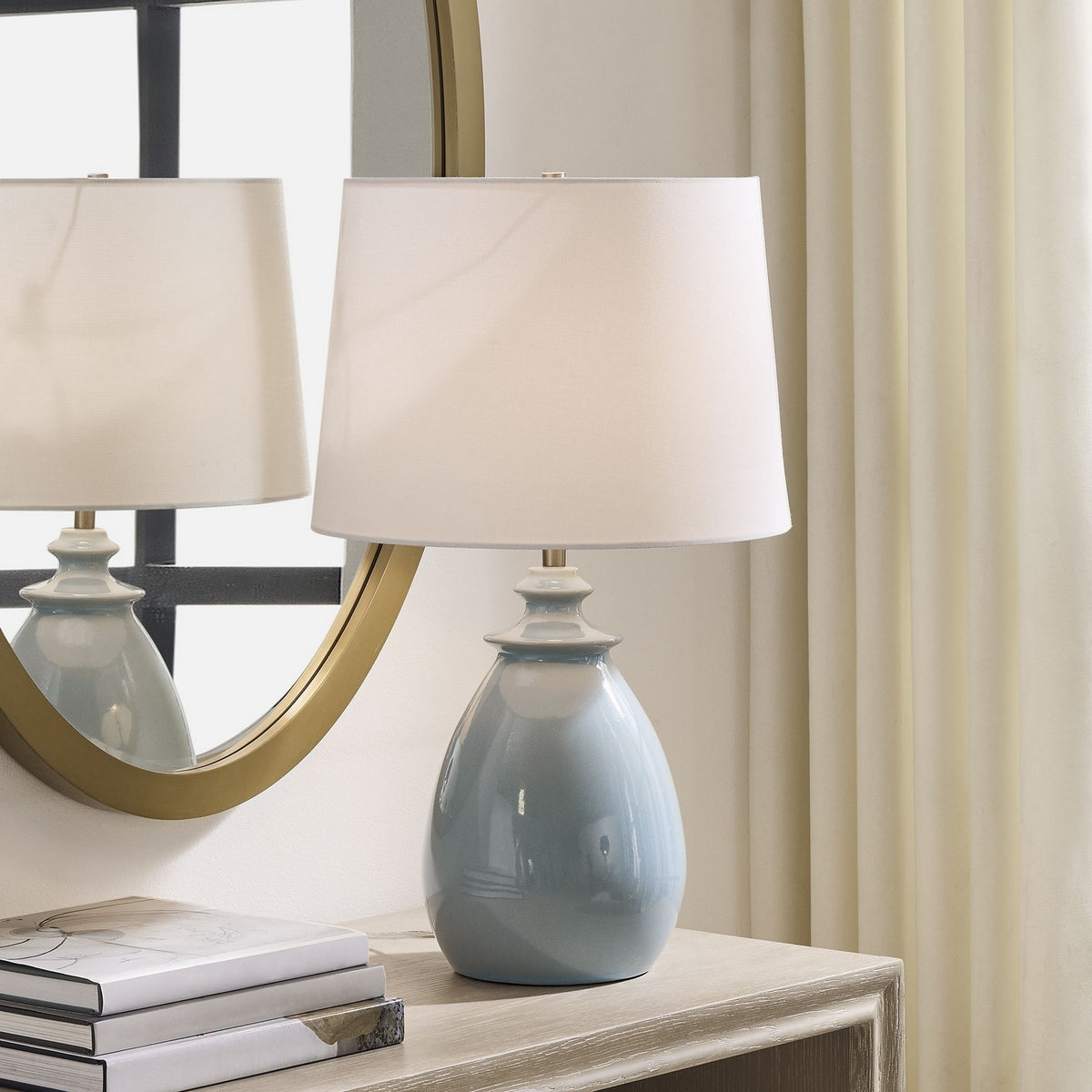 Uttermost - 30656-1 - Une lumière Lampe de table - Lorene - Nickel brossé