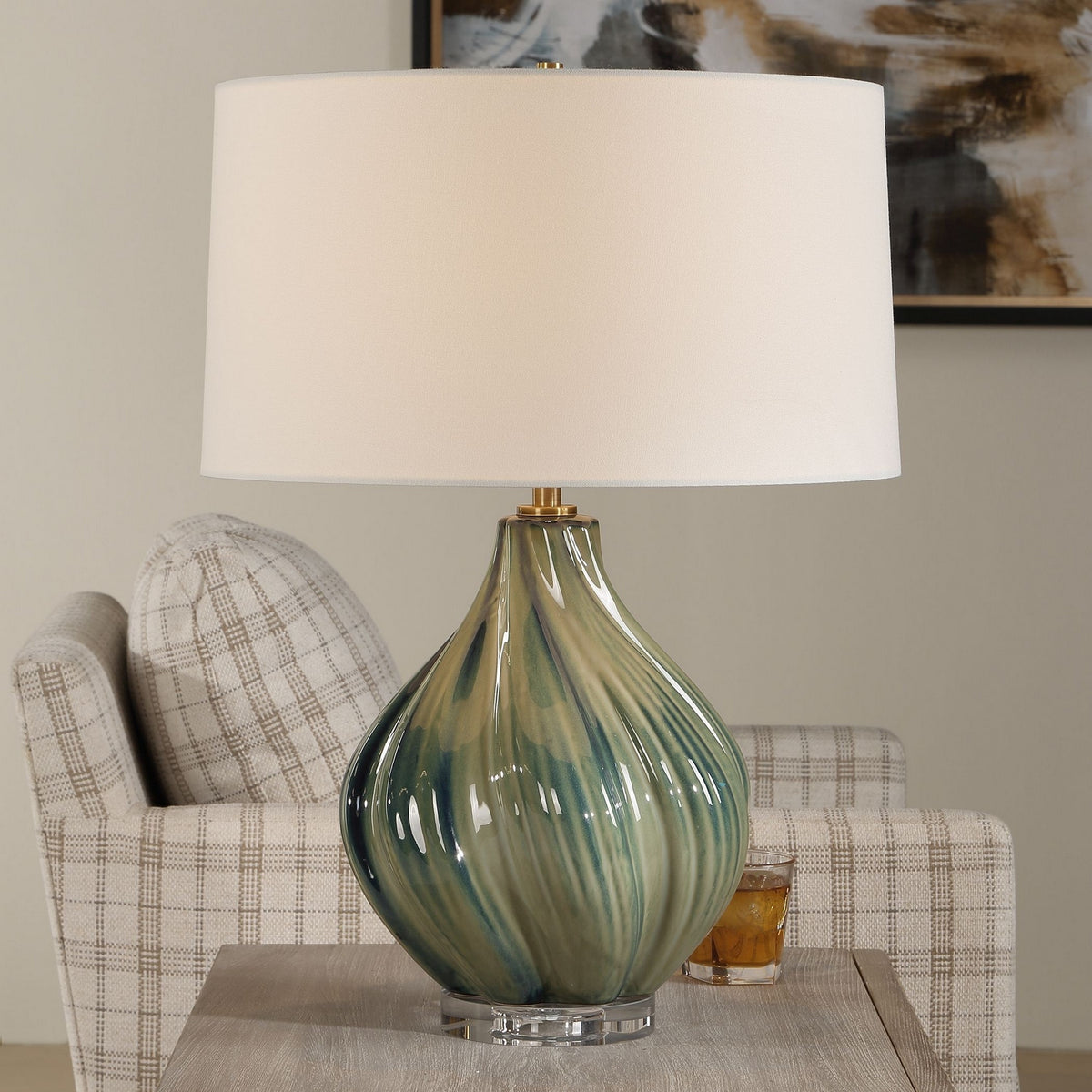 Uttermost - 30666 - Une lumière Lampe de table - Tausha - Laiton antique