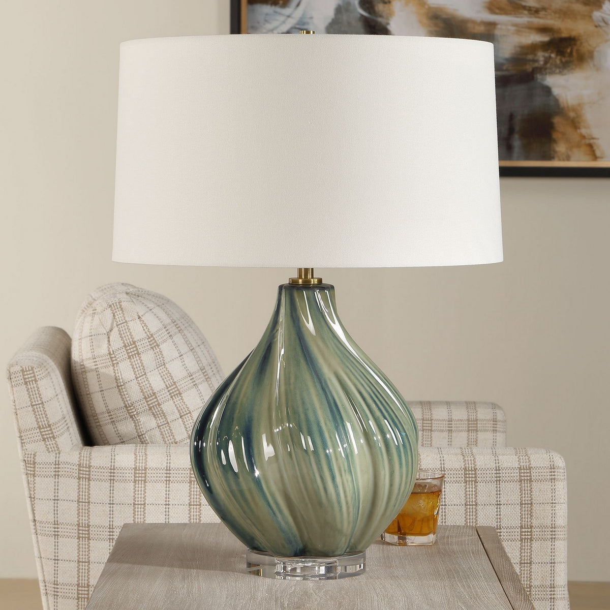 Uttermost - 30666 - Une lumière Lampe de table - Tausha - Laiton antique