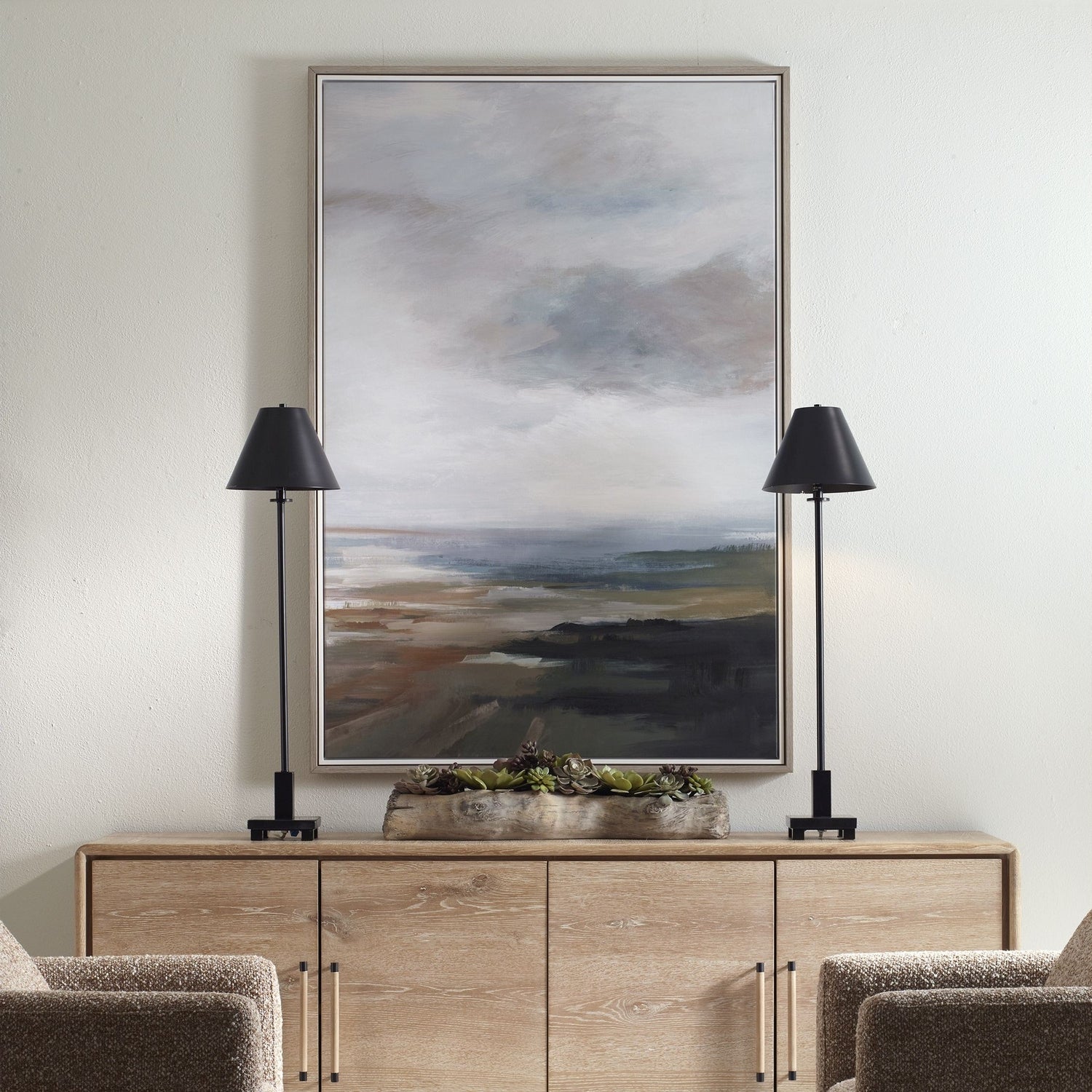 Uttermost - 32491 - Impression paysage - Plaines - Bois gris et blanc