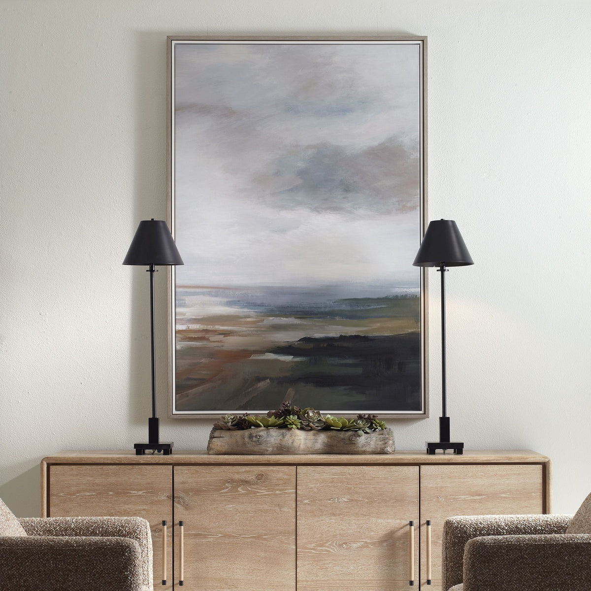 Uttermost - 32491 - Landscape Print - Lowlands - Gray Wood And White