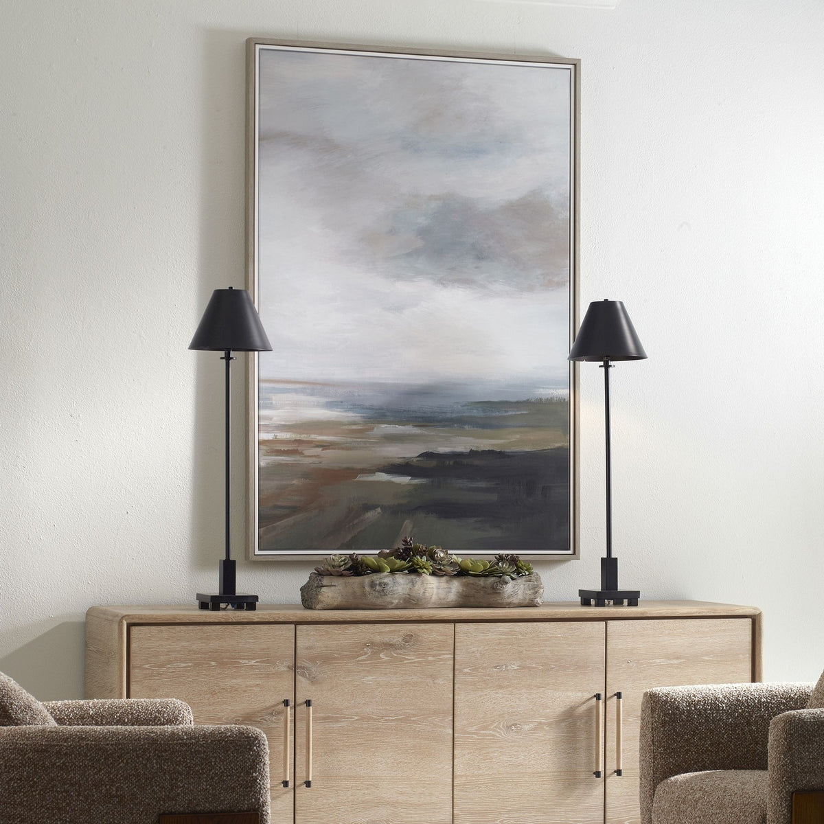 Uttermost - 32491 - Landscape Print - Lowlands - Gray Wood And White