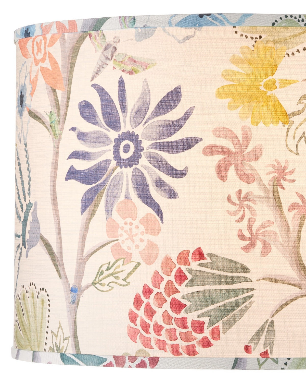 Abat-jour tambour Madeline de Currey and Company 0900-6010, coloris ivoire/bleu/vert/jaune/magenta